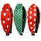 Christmas Headbands for Women Girls Holiday Knotted Head Bands Festive Top Knot Headband Red Green Hair Hoops 3PCS Christmas Gifts Hair Accessories for Women